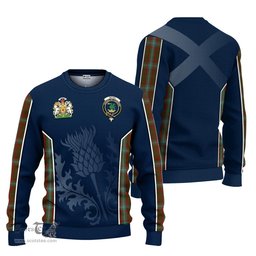 ScotsTee Shop Scottish Seton Hunting Clan Scottish Crest and Scottish Thistle Sport Tartan Sweatshirt