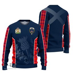 ScotsTee Shop Scottish Rose Modern Clan Scottish Crest and Scottish Thistle Sport Tartan Sweatshirt