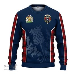ScotsTee Shop Scottish MacLeod of Raasay Highland Clan Scottish Crest and Scottish Thistle Sport Tartan Sweatshirt