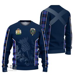 ScotsTee Shop Scottish Maule Clan Scottish Crest and Scottish Thistle Sport Tartan Sweatshirt