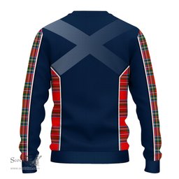 ScotsTee Shop Scottish Stewart Royal Clan Scottish Crest and Scottish Thistle Sport Tartan Sweatshirt