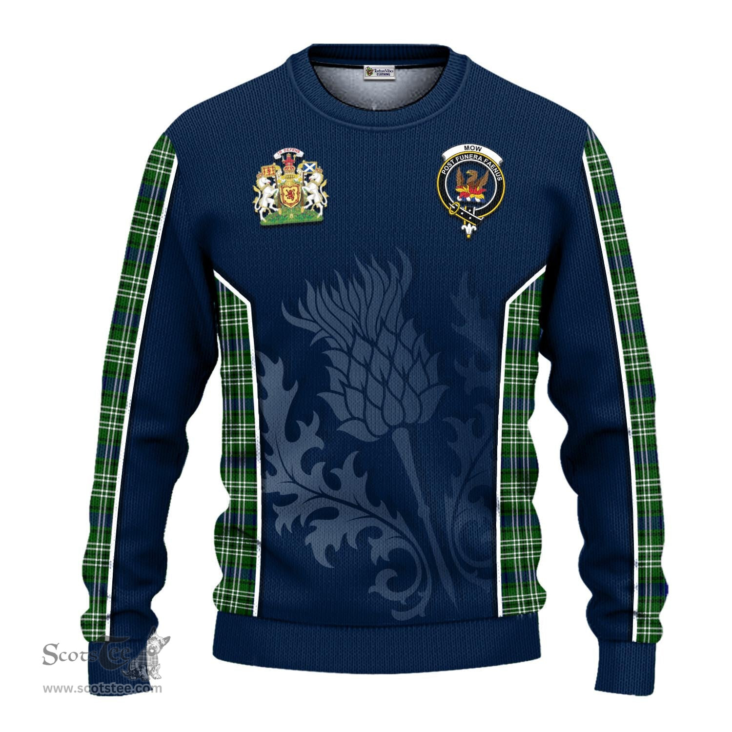 ScotsTee Shop Scottish Mow Clan Scottish Crest and Scottish Thistle Sport Tartan Sweatshirt