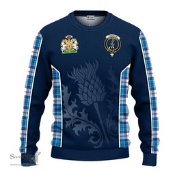 ScotsTee Shop Scottish Roberton Clan Scottish Crest and Scottish Thistle Sport Tartan Sweatshirt