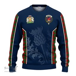 ScotsTee Shop Scottish Moncrieff Clan Scottish Crest and Scottish Thistle Sport Tartan Sweatshirt