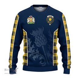 ScotsTee Shop Scottish MacLeod of Lewis Ancient Clan Scottish Crest and Scottish Thistle Sport Tartan Sweatshirt