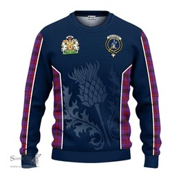 ScotsTee Shop Scottish Montgomery Modern Clan Scottish Crest and Scottish Thistle Sport Tartan Sweatshirt
