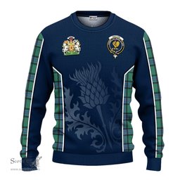 ScotsTee Shop Scottish Sinclair Hunting Ancient Clan Scottish Crest and Scottish Thistle Sport Tartan Sweatshirt