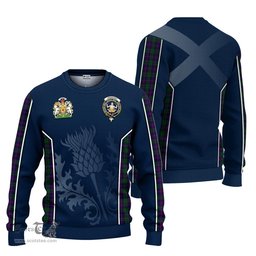 ScotsTee Shop Scottish Urquhart Clan Scottish Crest and Scottish Thistle Sport Tartan Sweatshirt