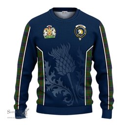 ScotsTee Shop Scottish Stewart of Appin Hunting Clan Scottish Crest and Scottish Thistle Sport Tartan Sweatshirt