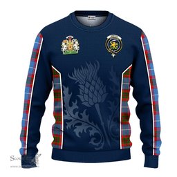 ScotsTee Shop Scottish Newton Clan Scottish Crest and Scottish Thistle Sport Tartan Sweatshirt