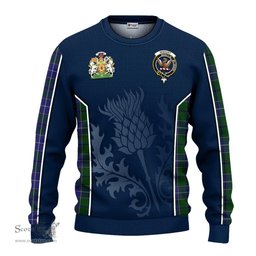 ScotsTee Shop Scottish Wishart Hunting Clan Scottish Crest and Scottish Thistle Sport Tartan Sweatshirt