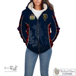 ScotsTee Shop Scottish Brown Clan Scottish Crest and Scottish Thistle Sport Tartan Sherpa Hoodie