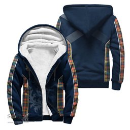 ScotsTee Shop Scottish Buchanan Ancient Clan Scottish Crest and Scottish Thistle Sport Tartan Sherpa Hoodie