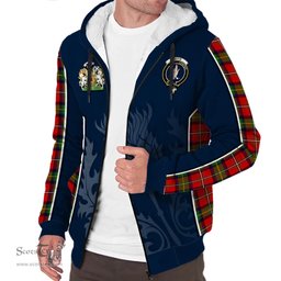 ScotsTee Shop Scottish Boyd Modern Clan Scottish Crest and Scottish Thistle Sport Tartan Sherpa Hoodie