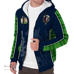 ScotsTee Shop Scottish Boyle Clan Scottish Crest and Scottish Thistle Sport Tartan Sherpa Hoodie