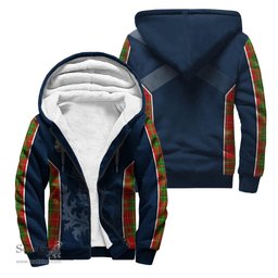 ScotsTee Shop Scottish Burnett Ancient Clan Scottish Crest and Scottish Thistle Sport Tartan Sherpa Hoodie