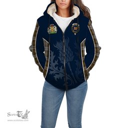 ScotsTee Shop Scottish Baillie Dress Clan Scottish Crest and Scottish Thistle Sport Tartan Sherpa Hoodie