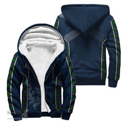 ScotsTee Shop Scottish Carmichael Modern Clan Scottish Crest and Scottish Thistle Sport Tartan Sherpa Hoodie