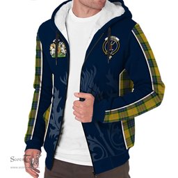 ScotsTee Shop Scottish Fraser Yellow Clan Scottish Crest and Scottish Thistle Sport Tartan Sherpa Hoodie