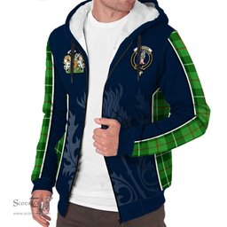 ScotsTee Shop Scottish Clephan Clan Scottish Crest and Scottish Thistle Sport Tartan Sherpa Hoodie