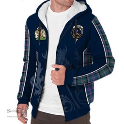 ScotsTee Shop Scottish Cooper Clan Scottish Crest and Scottish Thistle Sport Tartan Sherpa Hoodie