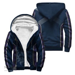 ScotsTee Shop Scottish Dunlop Clan Scottish Crest and Scottish Thistle Sport Tartan Sherpa Hoodie