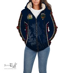 ScotsTee Shop Scottish Christie Clan Scottish Crest and Scottish Thistle Sport Tartan Sherpa Hoodie