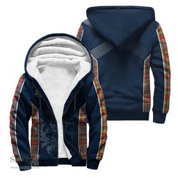 ScotsTee Shop Scottish Drummond of Strathallan Modern Clan Scottish Crest and Scottish Thistle Sport Tartan Sherpa Hoodie