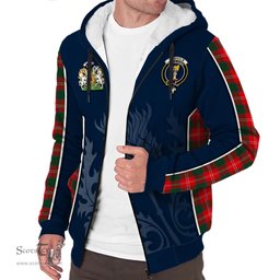 ScotsTee Shop Scottish Chisholm Modern Clan Scottish Crest and Scottish Thistle Sport Tartan Sherpa Hoodie