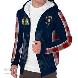 ScotsTee Shop Scottish Cunningham Dress Clan Scottish Crest and Scottish Thistle Sport Tartan Sherpa Hoodie