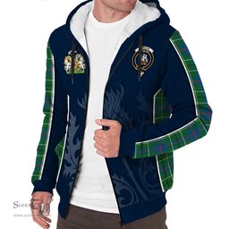 ScotsTee Shop Scottish Duncan Ancient Clan Scottish Crest and Scottish Thistle Sport Tartan Sherpa Hoodie