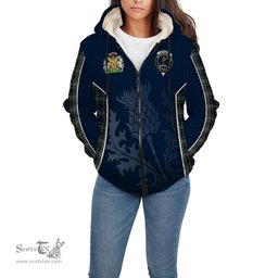 ScotsTee Shop Scottish Davidson of Tulloch Dress Clan Scottish Crest and Scottish Thistle Sport Tartan Sherpa Hoodie