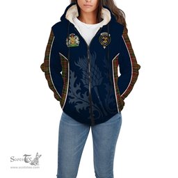 ScotsTee Shop Scottish Drummond of Strathallan Clan Scottish Crest and Scottish Thistle Sport Tartan Sherpa Hoodie