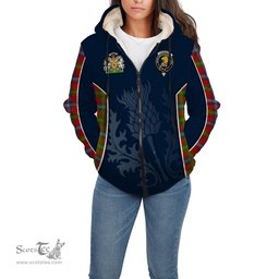 ScotsTee Shop Scottish Forrester Clan Scottish Crest and Scottish Thistle Sport Tartan Sherpa Hoodie