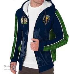 ScotsTee Shop Scottish Forrester or Foster Hunting Clan Scottish Crest and Scottish Thistle Sport Tartan Sherpa Hoodie