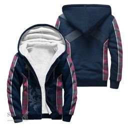 ScotsTee Shop Scottish Lindsay Ancient Clan Scottish Crest and Scottish Thistle Sport Tartan Sherpa Hoodie