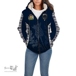 ScotsTee Shop Scottish Hannay Modern Clan Scottish Crest and Scottish Thistle Sport Tartan Sherpa Hoodie