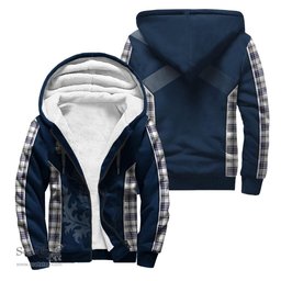 ScotsTee Shop Scottish Hannay Modern Clan Scottish Crest and Scottish Thistle Sport Tartan Sherpa Hoodie