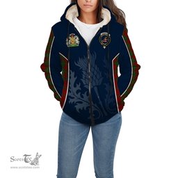 ScotsTee Shop Scottish MacAulay Clan Scottish Crest and Scottish Thistle Sport Tartan Sherpa Hoodie