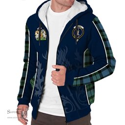 ScotsTee Shop Scottish MacKay Ancient Clan Scottish Crest and Scottish Thistle Sport Tartan Sherpa Hoodie