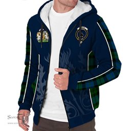 ScotsTee Shop Scottish MacKie Clan Scottish Crest and Scottish Thistle Sport Tartan Sherpa Hoodie