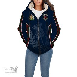 ScotsTee Shop Scottish MacDuff Clan Scottish Crest and Scottish Thistle Sport Tartan Sherpa Hoodie