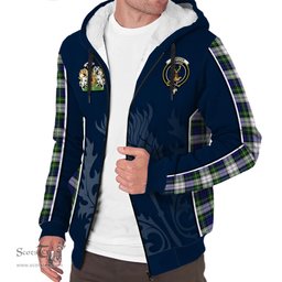 ScotsTee Shop Scottish Gordon Dress Modern Clan Scottish Crest and Scottish Thistle Sport Tartan Sherpa Hoodie