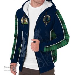 ScotsTee Shop Scottish MacArthur Ancient Clan Scottish Crest and Scottish Thistle Sport Tartan Sherpa Hoodie