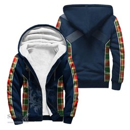 ScotsTee Shop Scottish Gibsone (Gibson-Gibbs) Clan Scottish Crest and Scottish Thistle Sport Tartan Sherpa Hoodie