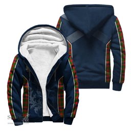 ScotsTee Shop Scottish Kinninmont Clan Scottish Crest and Scottish Thistle Sport Tartan Sherpa Hoodie