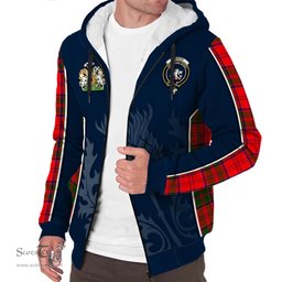 ScotsTee Shop Scottish Heron Clan Scottish Crest and Scottish Thistle Sport Tartan Sherpa Hoodie