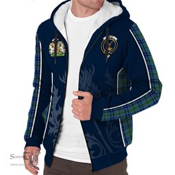 ScotsTee Shop Scottish Keith Clan Scottish Crest and Scottish Thistle Sport Tartan Sherpa Hoodie