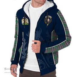 ScotsTee Shop Scottish MacFarlane Hunting Ancient Clan Scottish Crest and Scottish Thistle Sport Tartan Sherpa Hoodie