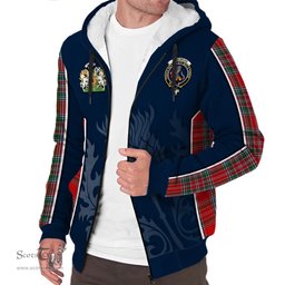 ScotsTee Shop Scottish MacBean Clan Scottish Crest and Scottish Thistle Sport Tartan Sherpa Hoodie